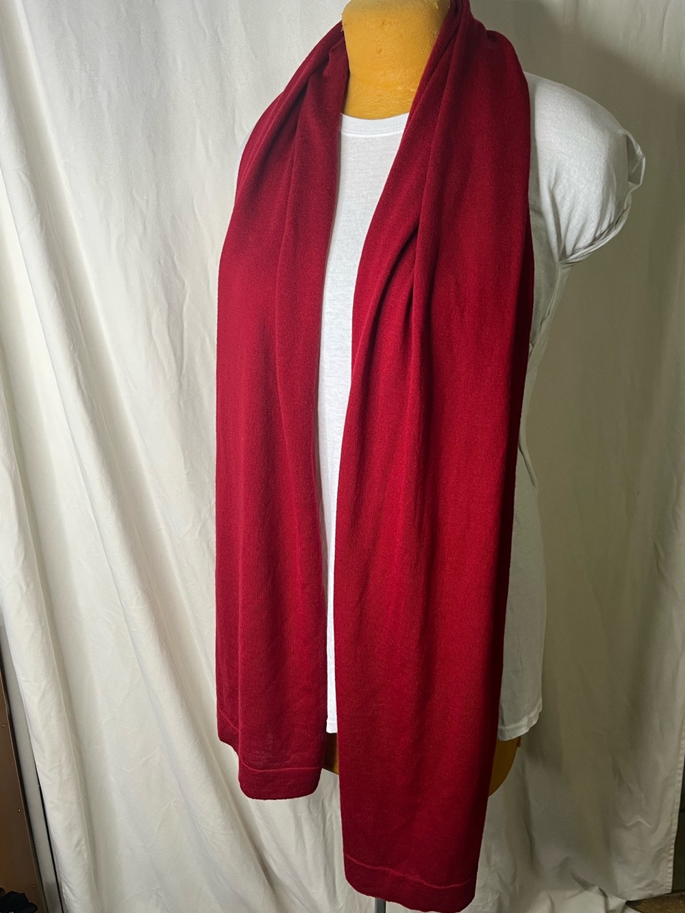 J. Jill True Red Knit %100 merino wool Scarf